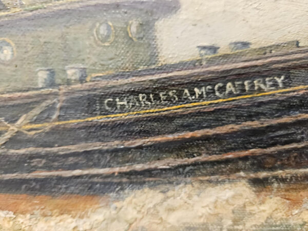 “Charles A. McCaffrey Tugboat 1917” by Frederick Leo Hunter (1862-1943) - Image 14