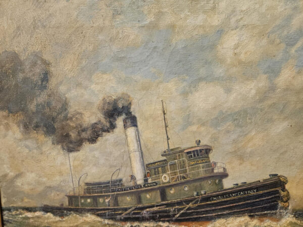 “Charles A. McCaffrey Tugboat 1917” by Frederick Leo Hunter (1862-1943) - Image 5