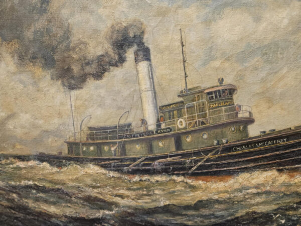“Charles A. McCaffrey Tugboat 1917” by Frederick Leo Hunter (1862-1943) - Image 6
