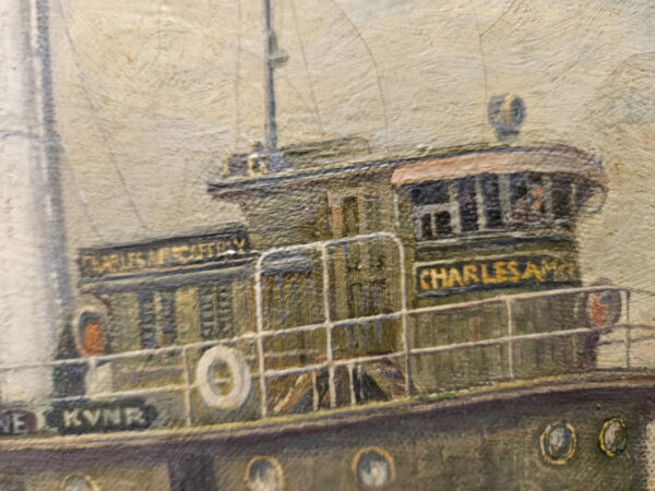 “Charles A. McCaffrey Tugboat 1917” by Frederick Leo Hunter (1862-1943) - Image 7