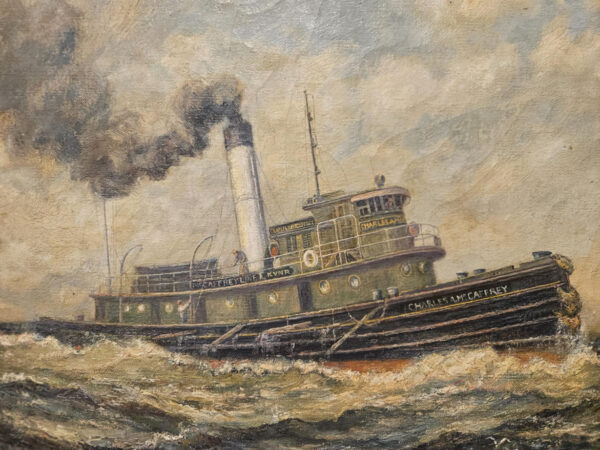 “Charles A. McCaffrey Tugboat 1917” by Frederick Leo Hunter (1862-1943) - Image 10
