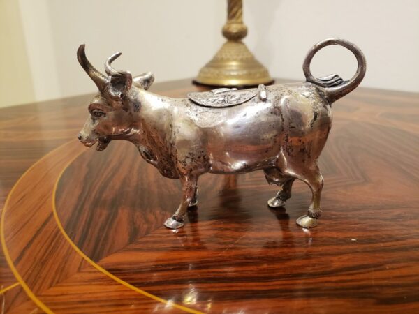 Late 19th Century Gebruder Dingeldein Hanau Sterling Silver Cow Creamer - Image 4