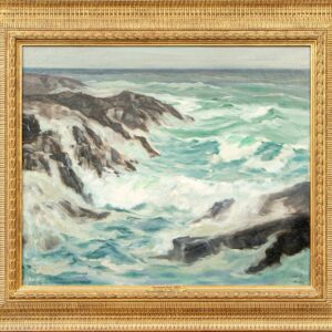 "Grey Day, Ogunquit Surf" Oil on Canvas by George L. Morris (1890-1983)