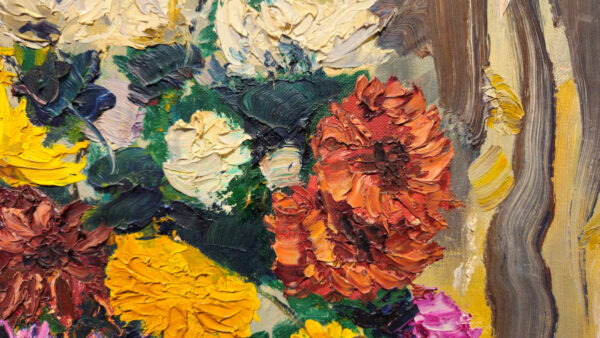 Grace Jorgensen (1997-1994) “Mid Century Bouquet” Oil on Board - Image 9