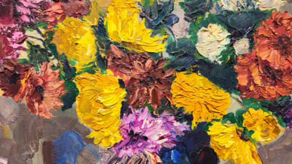 Grace Jorgensen (1997-1994) “Mid Century Bouquet” Oil on Board - Image 10