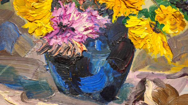 Grace Jorgensen (1997-1994) “Mid Century Bouquet” Oil on Board - Image 14
