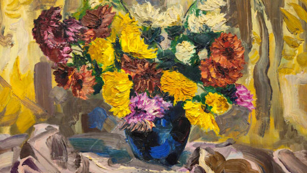 Grace Jorgensen (1997-1994) “Mid Century Bouquet” Oil on Board - Image 5