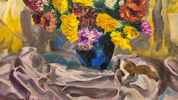 Grace Jorgensen (1997-1994) “Mid Century Bouquet” Oil on Board - Image 6