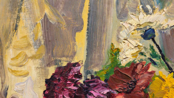 Grace Jorgensen (1997-1994) “Mid Century Bouquet” Oil on Board - Image 7
