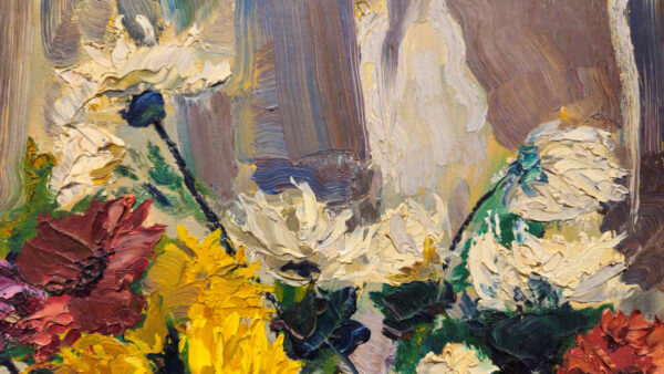 Grace Jorgensen (1997-1994) “Mid Century Bouquet” Oil on Board - Image 8