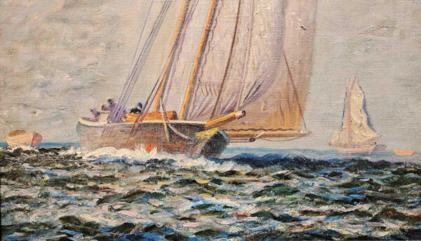 James Gale Tyler (1855-1931) "Sailing on the High Seas" Oil on Canvas - Image 10