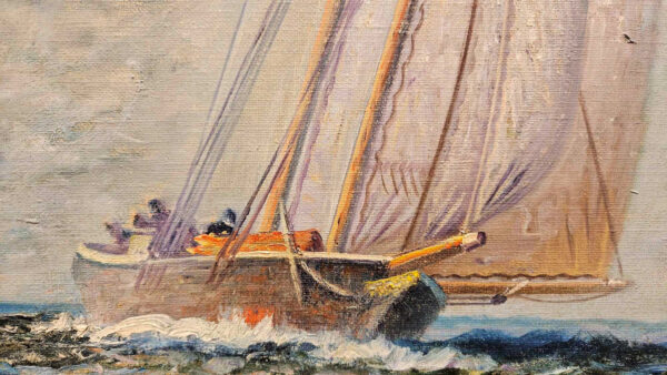 James Gale Tyler (1855-1931) "Sailing on the High Seas" Oil on Canvas - Image 11