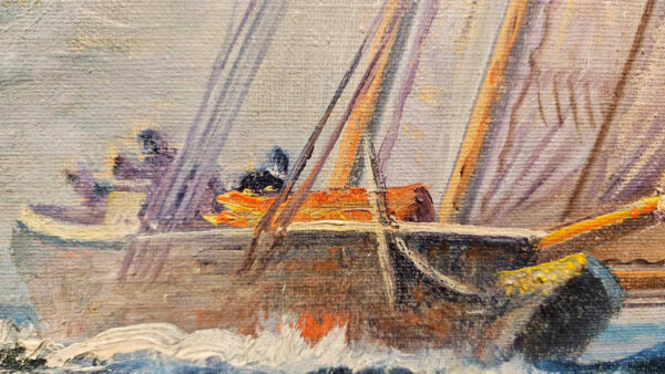 James Gale Tyler (1855-1931) "Sailing on the High Seas" Oil on Canvas - Image 12