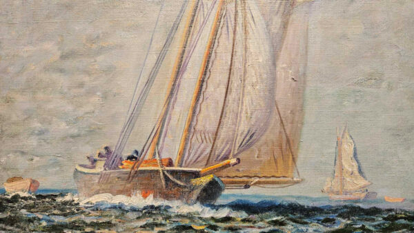 James Gale Tyler (1855-1931) "Sailing on the High Seas" Oil on Canvas - Image 9