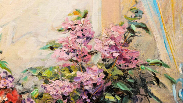 Janez Knez (1931-2011) Oil on Canvas “Flurs, Paris, 1960” - Image 10
