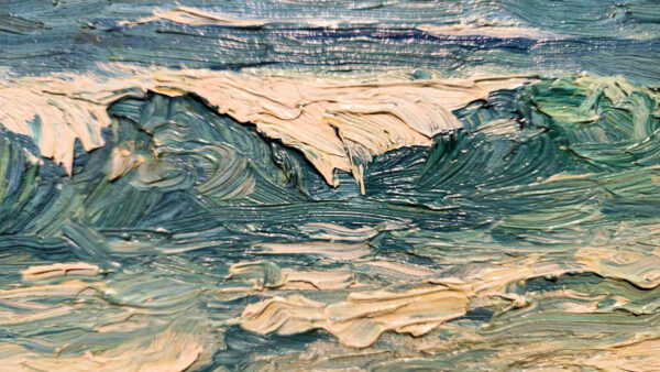 Newcomb-Macklin Frame on Oil on board by John Redding Kelly (1879-1949) "Waves" - Image 10