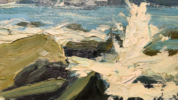 Newcomb-Macklin Frame on Oil on board by John Redding Kelly (1879-1949) "Waves" - Image 12