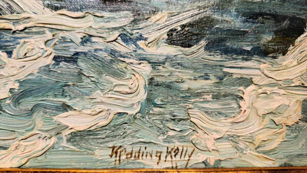 Newcomb-Macklin Frame on Oil on board by John Redding Kelly (1879-1949) "Waves" - Image 13