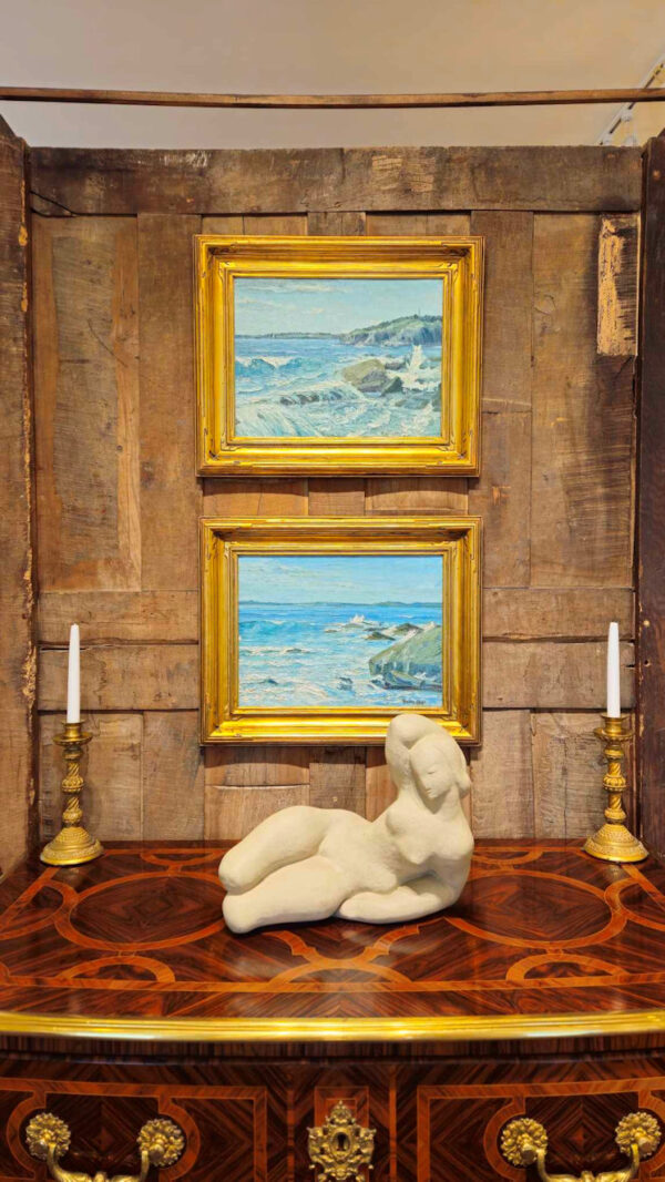 Newcomb-Macklin Frame on Oil on board by John Redding Kelly (1879-1949) "Waves" - Image 19