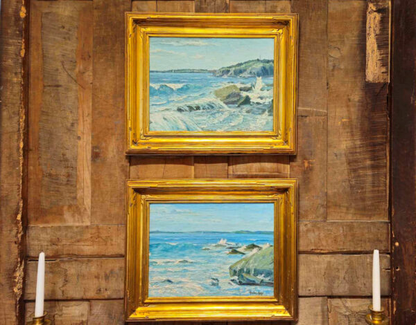 Newcomb-Macklin Frame on Oil on board by John Redding Kelly (1879-1949) "Waves" - Image 18