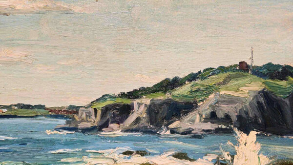 Newcomb-Macklin Frame on Oil on board by John Redding Kelly (1879-1949) "Waves" - Image 7