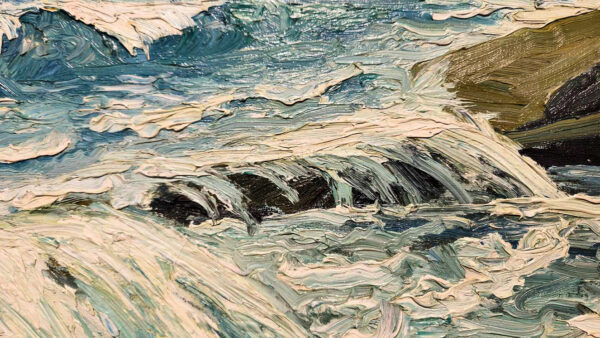 Newcomb-Macklin Frame on Oil on board by John Redding Kelly (1879-1949) "Waves" - Image 9