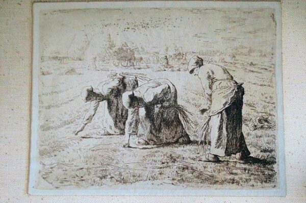 Etching LES GLANEUSES (The Gleaners) by Jean-Francois Millet (1814 - 1875) - Image 10