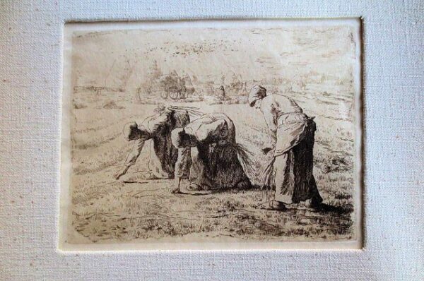 Etching LES GLANEUSES (The Gleaners) by Jean-Francois Millet (1814 - 1875) - Image 2