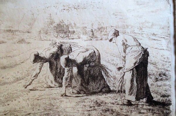 Etching LES GLANEUSES (The Gleaners) by Jean-Francois Millet (1814 - 1875) - Image 3