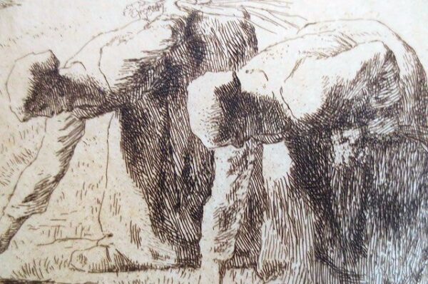 Etching LES GLANEUSES (The Gleaners) by Jean-Francois Millet (1814 - 1875) - Image 4