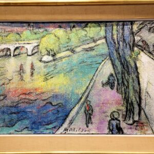 "View of the Seine From Pont des Arts" Oil Painting by Leo Michelson (1887-1978)