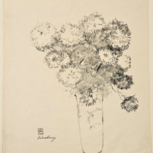 Leon Dabo (1864-1960) Autumn Flowers in a Vase  Charcoal on Paper