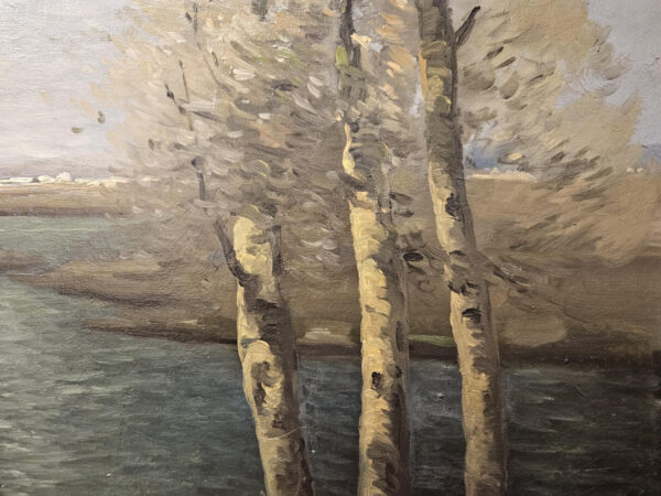 Leon Dabo (1864-1960) “Evening on the Marne, 1917” Oil on Canvas - Image 22