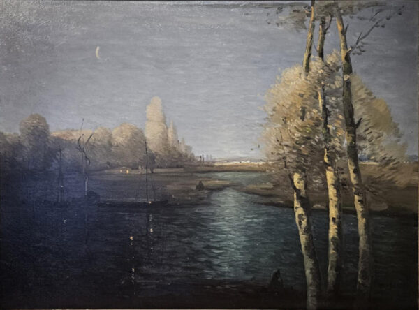Leon Dabo (1864-1960) “Evening on the Marne, 1917” Oil on Canvas - Image 7