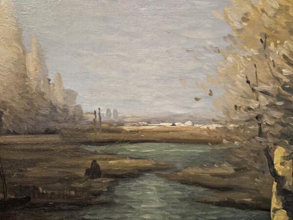 Leon Dabo (1864-1960) “Evening on the Marne, 1917” Oil on Canvas - Image 8