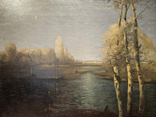 Leon Dabo (1864-1960) “Evening on the Marne, 1917” Oil on Canvas - Image 9