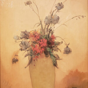 "Fleurs, No.3 Arrangement in Amber & Gold" Oil on Board by Leon Dabo, NA(1864-1960)