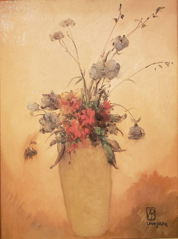 "Fleurs, No.3 Arrangement in Amber & Gold" Oil on Board by Leon Dabo, NA(1864-1960) SOLD