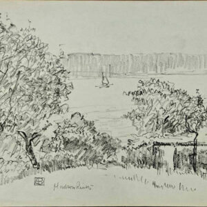 Leon Dabo (1864-1960)  Hudson River Charcoal on Paper