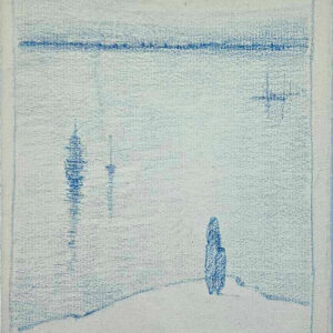 Leon Dabo (1864-1960)  Vertical Hudson River  Colored Crayon on Paper