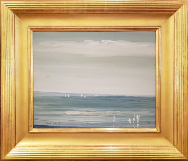 Leon Dabo, NA(1864-1960) "Sea Shore, Sandy Hook" Oil on Board - Image 5