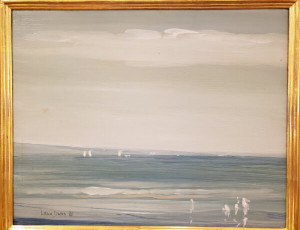 Leon Dabo, NA(1864-1960) "Sea Shore, Sandy Hook" Oil on Board - Image 4