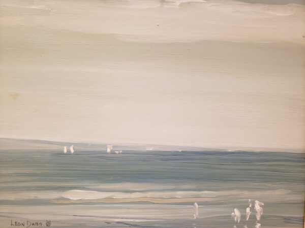 Leon Dabo, NA(1864-1960) "Sea Shore, Sandy Hook" Oil on Board - Image 7