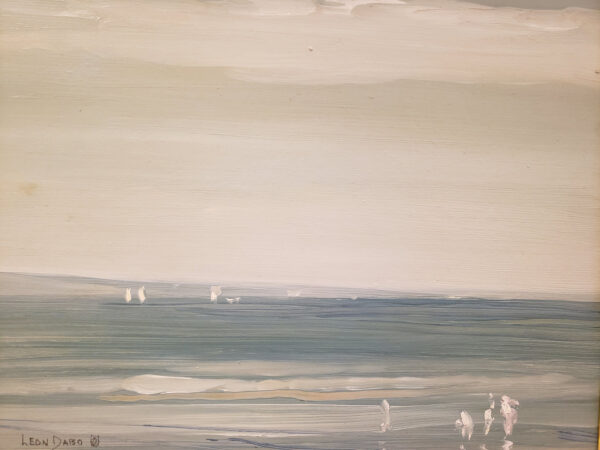Leon Dabo, NA(1864-1960) "Sea Shore, Sandy Hook" Oil on Board - Image 8