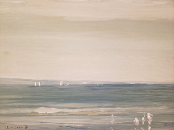 Leon Dabo, NA(1864-1960) "Sea Shore, Sandy Hook" Oil on Board - Image 9