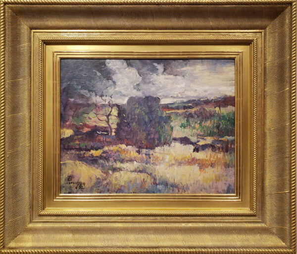 Leon Dabo, NA(1864-1960) Oil on Board "Hillside with Large Tree, St. Tropez" - Image 2