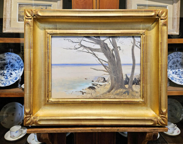 Lockwood De Forest (1850 - 1932)   “Wind Swept Tree, Dec. 5, 1917”  Oil on Board - Image 3