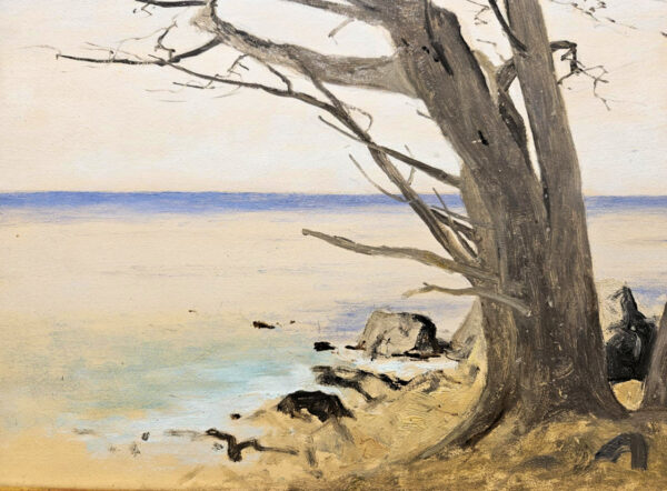 Lockwood De Forest (1850 - 1932)   “Wind Swept Tree, Dec. 5, 1917”  Oil on Board