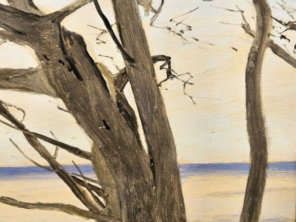Lockwood De Forest (1850 - 1932)   “Wind Swept Tree, Dec. 5, 1917”  Oil on Board - Image 7