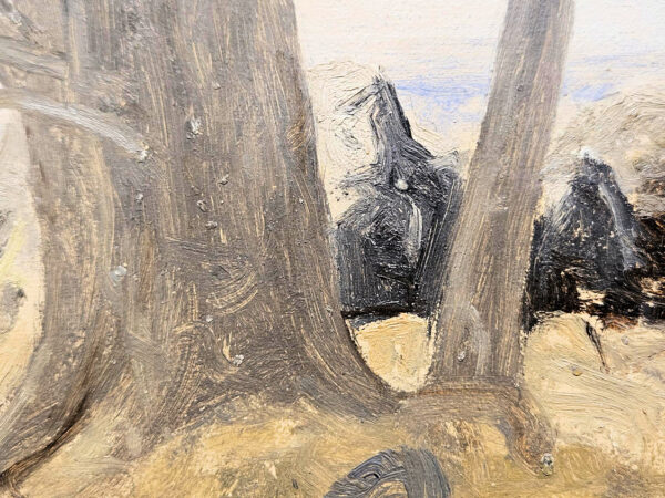 Lockwood De Forest (1850 - 1932)   “Wind Swept Tree, Dec. 5, 1917”  Oil on Board - Image 10
